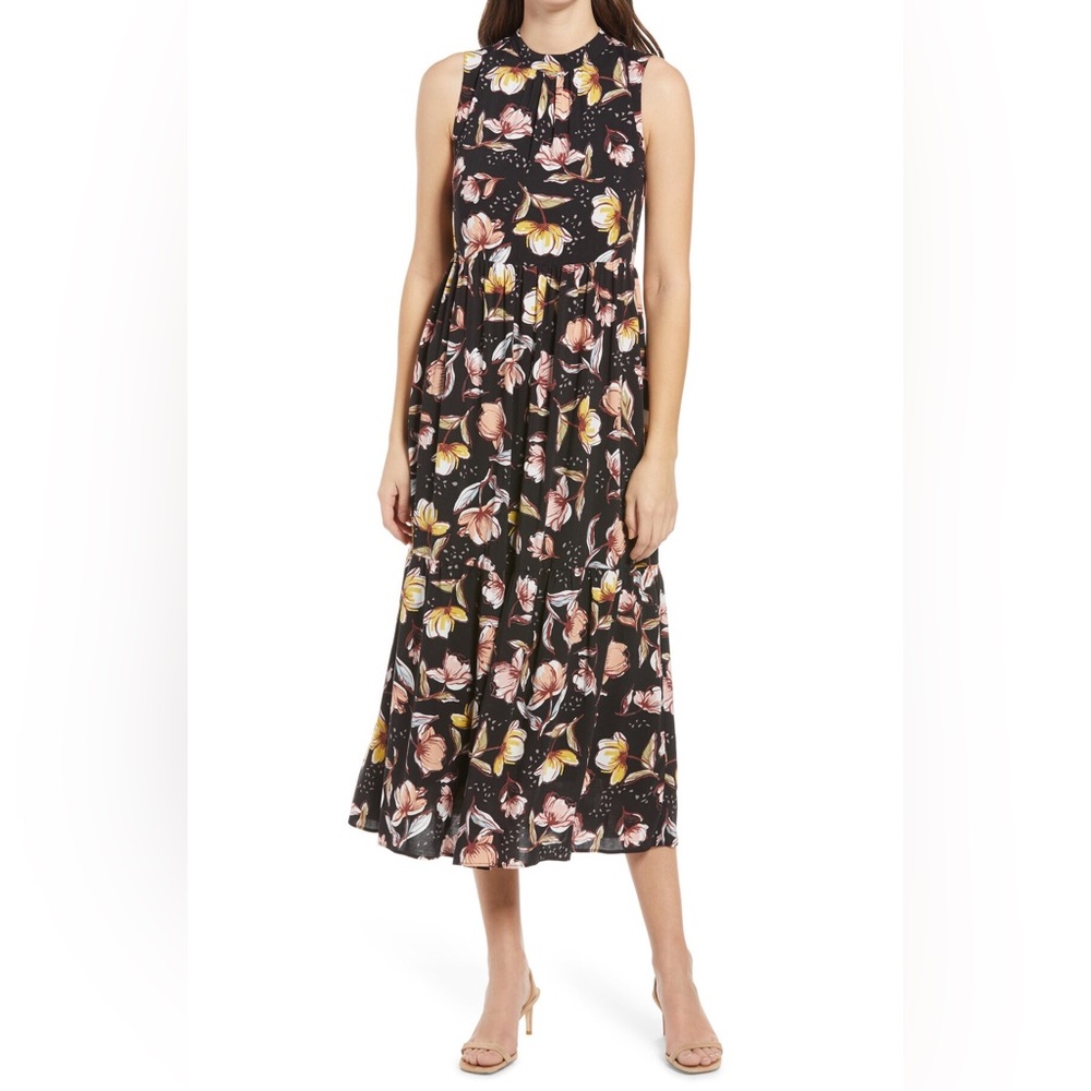 CASLON FLORAL HIGH NECK MIDI DRESS 🌸IN STORES🌸